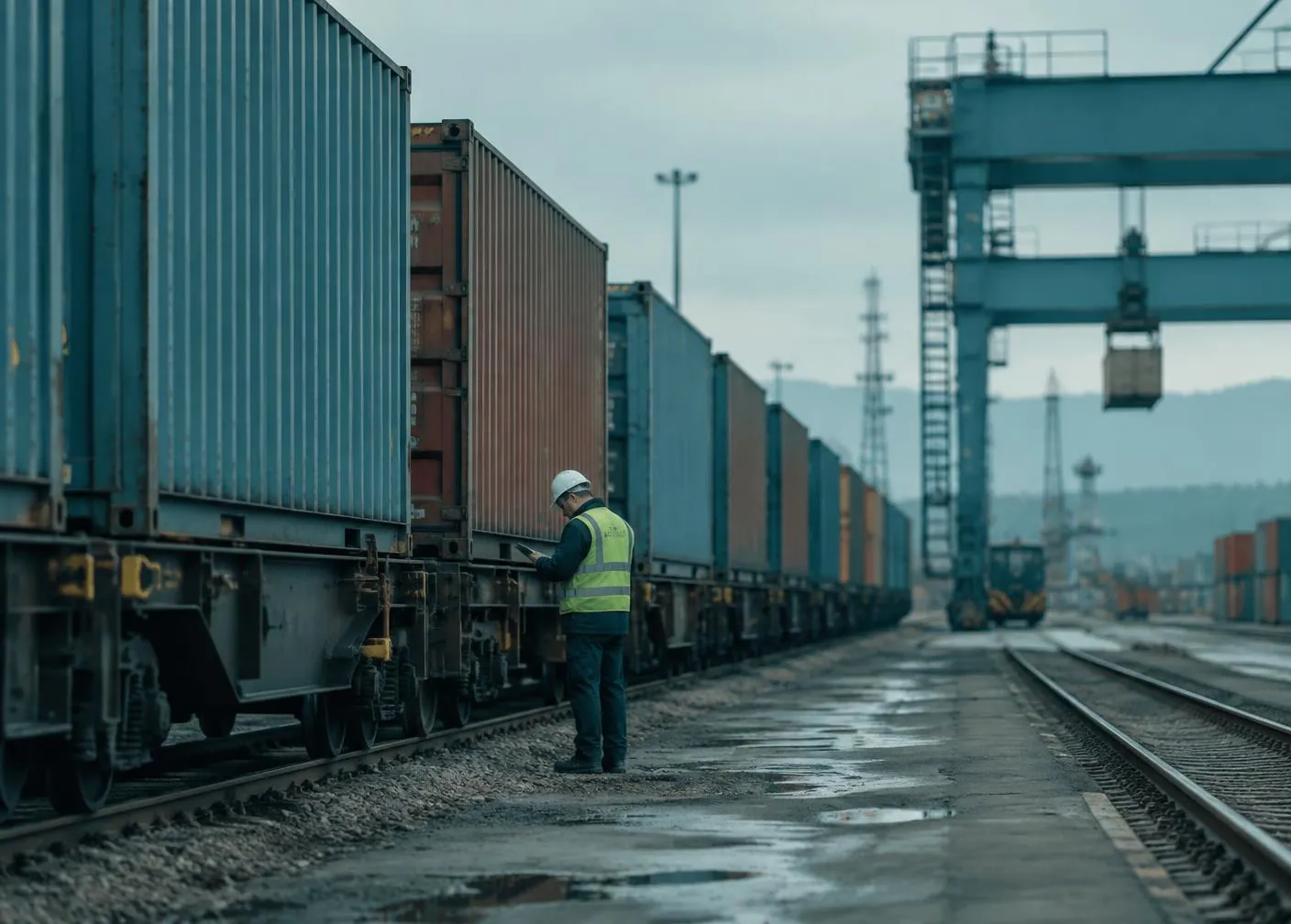 Operação ferroviária representando planejamento de força de trabalho